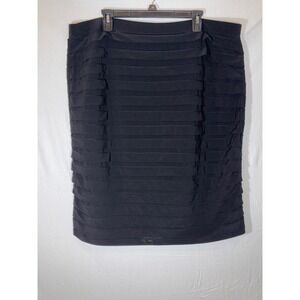ROZ & ALI Black Tiered Ruffle Pencil Skirt Plus Size 3X Knee‎ Length